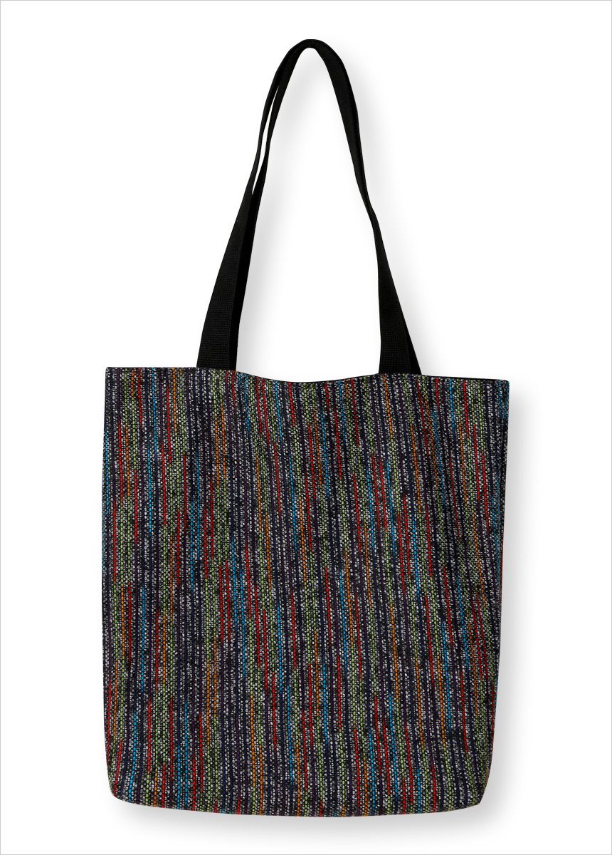 Stripe knit eco bag bag shoulder bag two-way style