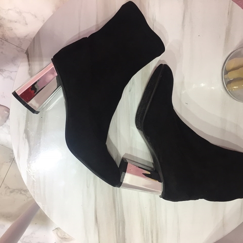 Suede Angle Boots Silver Span Ankle 20's Women&