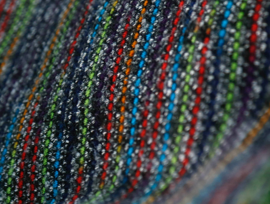 Stripe knit eco bag bag shoulder bag two-way style