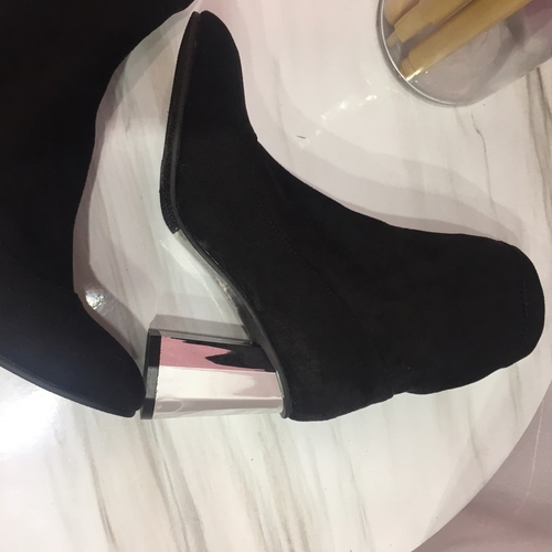 Suede Angle Boots Silver Span Ankle 20's Women&