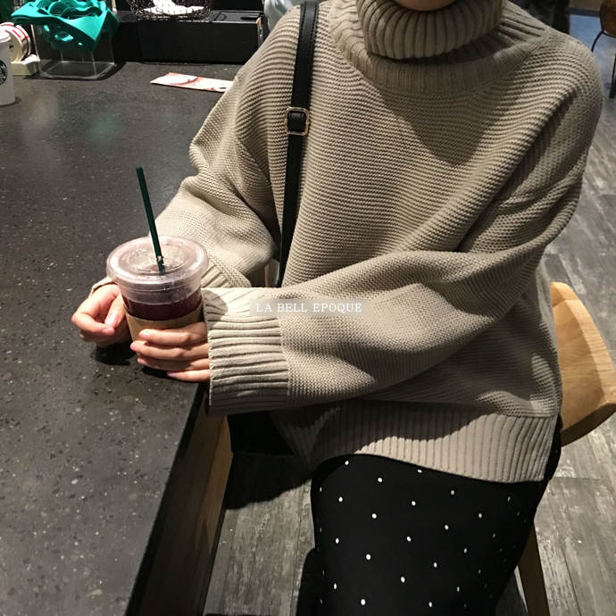 Black dot dot polka dots A line long flared skirt