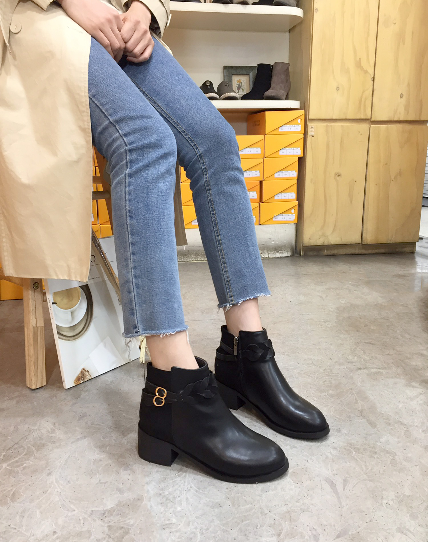 4cm twisted chin plate Suede zipper Decorative foo