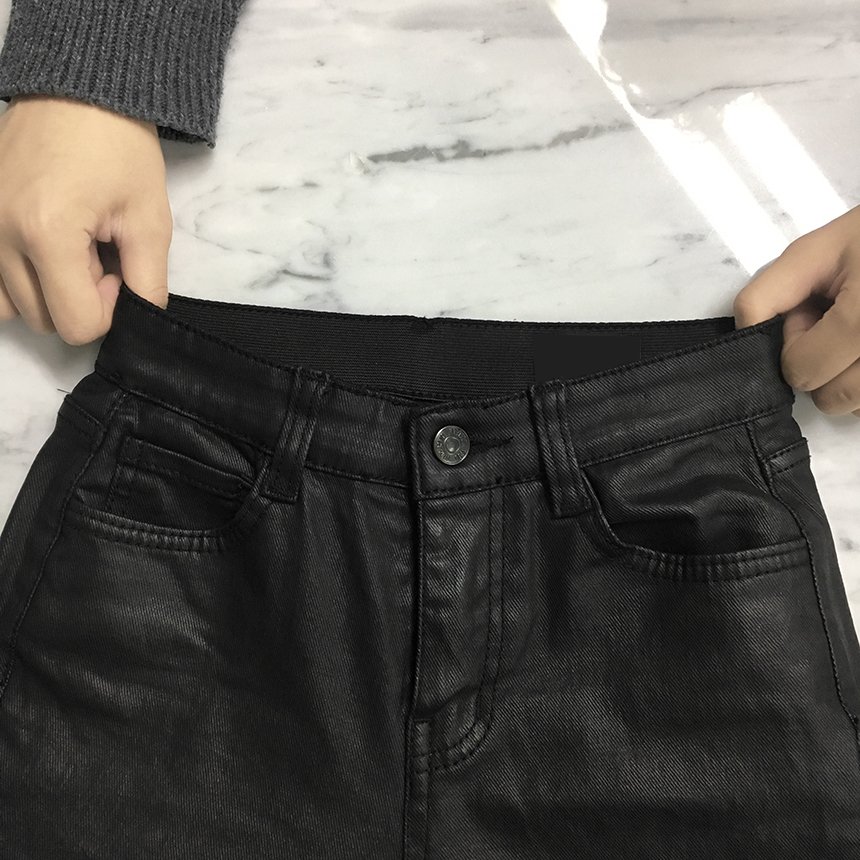 Korea Jeans Pants Matte Black Date Coated Jean Gir