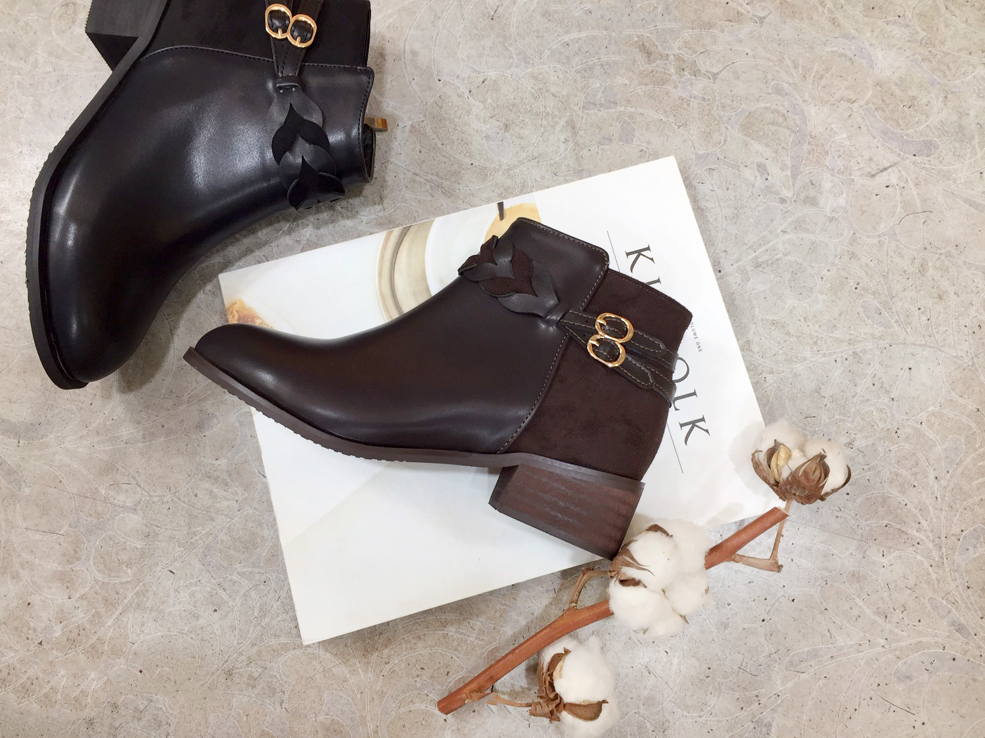 4cm twisted chin plate Suede zipper Decorative foo