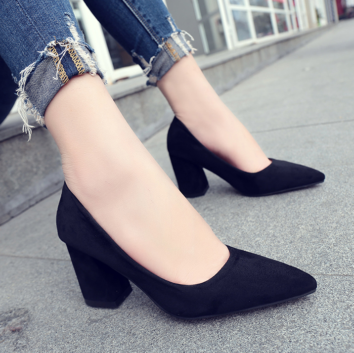 Stiletto Tongue Middle Hill 8cm Women 20s Fall Sho