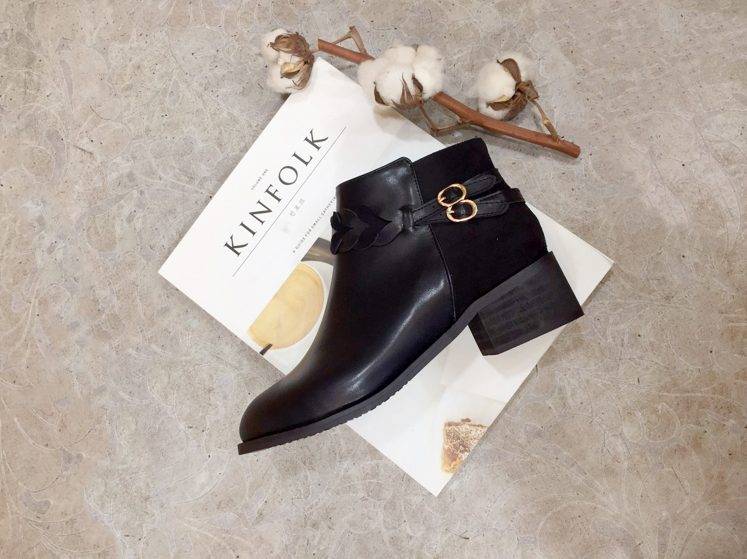 4cm twisted chin plate Suede zipper Decorative foo