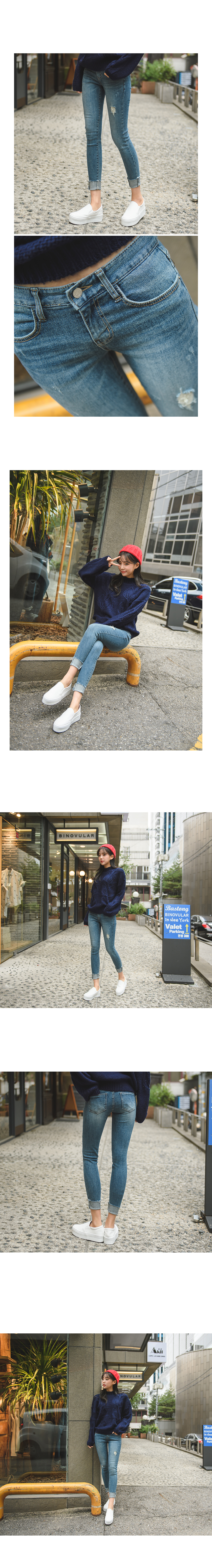 Korea Jeans Pants Skinny pants cut skirt perry