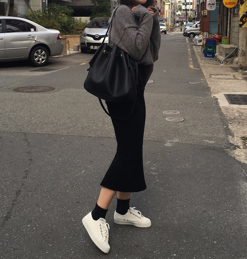 Ip Golij knit top skirt black, gray 2col woman'