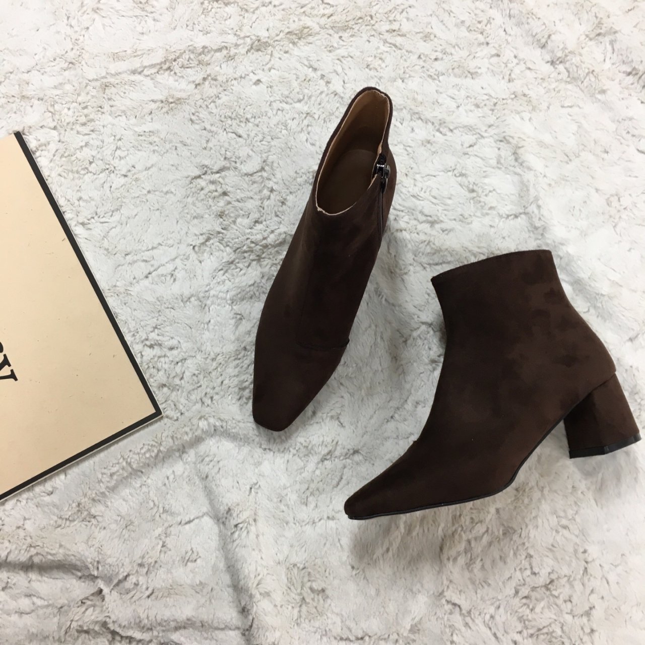 Suede Basic Mid-angle Boots Low-heel Chelsea Walke