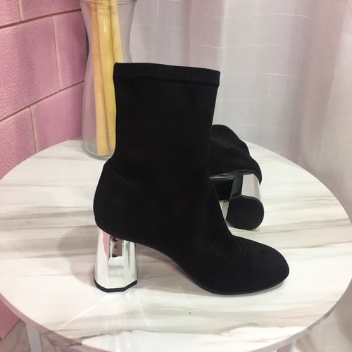 Suede Angle Boots Silver Span Ankle 20's Women&