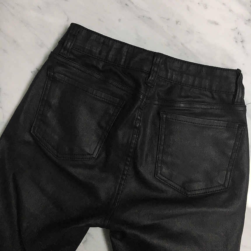 Korea Jeans Pants Matte Black Date Coated Jean Gir