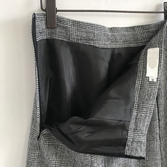 Wool blend check flare long skirt 2 color autumn w