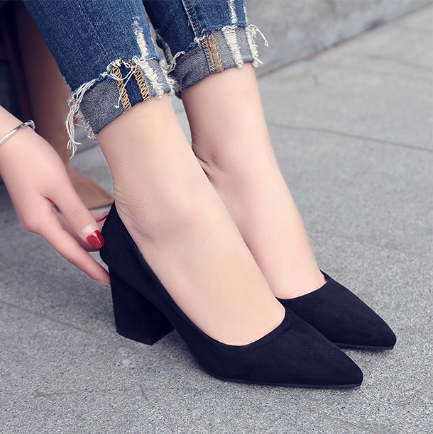 Stiletto Tongue Middle Hill 8cm Women 20s Fall Sho