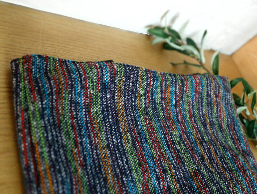 Stripe knit eco bag bag shoulder bag two-way style