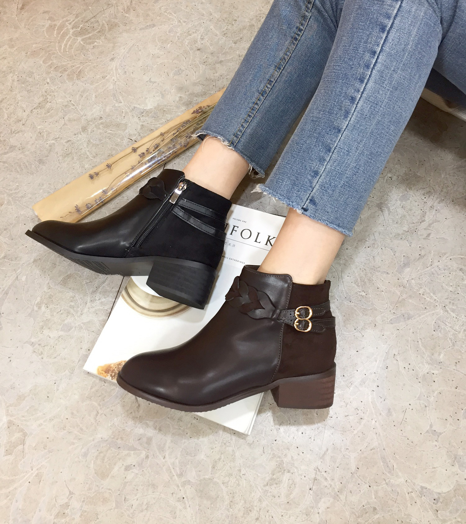 4cm twisted chin plate Suede zipper Decorative foo