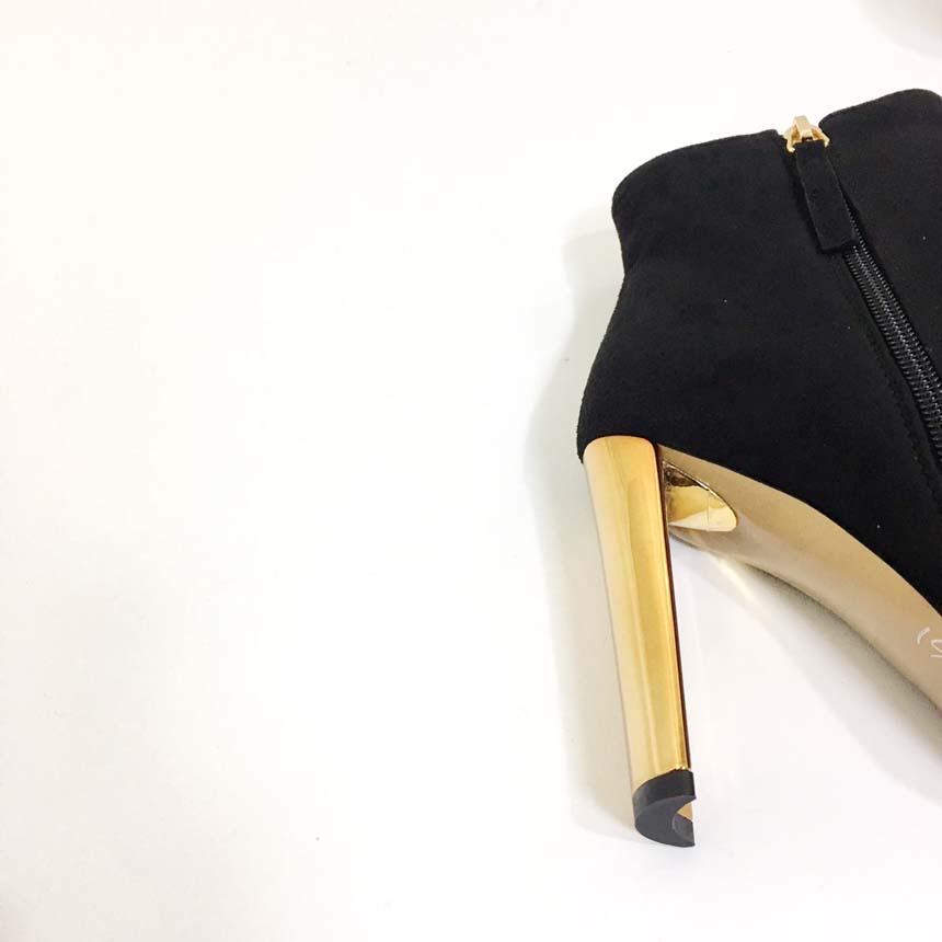 Gold Sheep Angle Boots Leather Suede Women's An