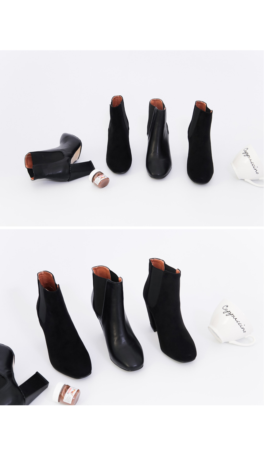 Chelsea Ankle Boots Heels Suede Women's Tongue 