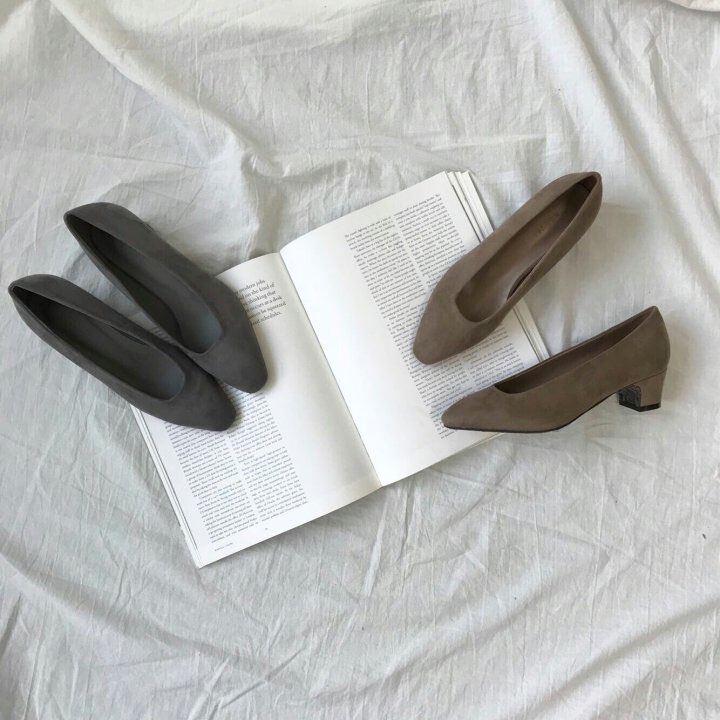 Retro Mood Tongue Middle Heel Pumps 5cm Shoes Keat