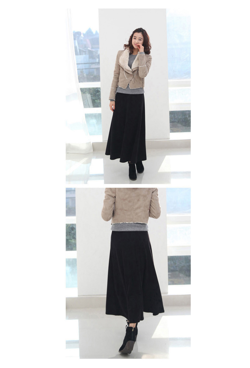 Brushed flared skirt Madeleine A line Winter long 