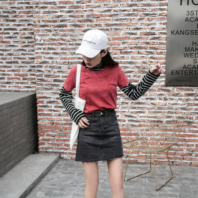 Denim Skirt Wrap Skirt Vintage Denim Shirt Women A