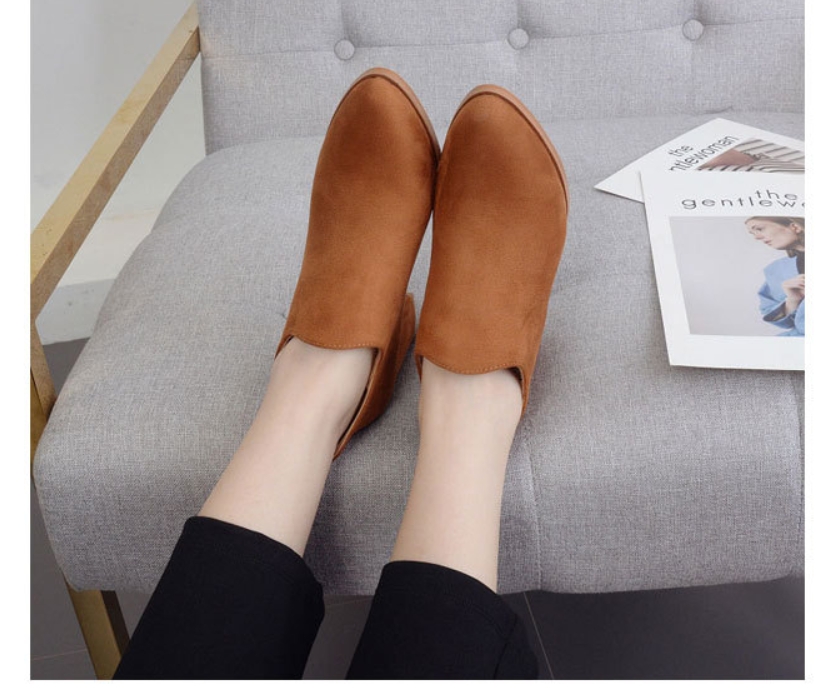 SB39_ imported brown black suede angle boots, 5.5 