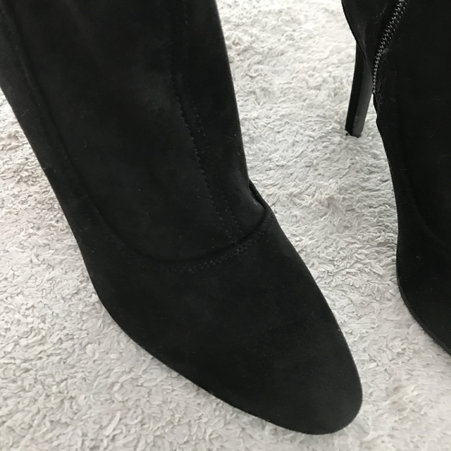 Suede Stiletto Zipper Socks Angle Boots Heel 10CM 