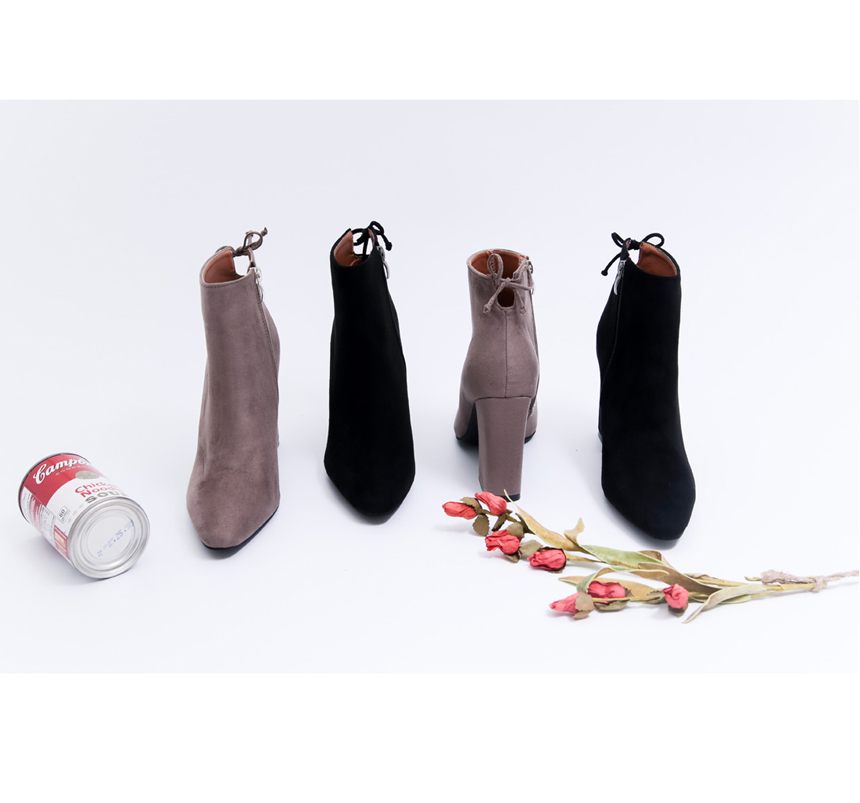 Suede Ankle Boots Heel Women's Tongue Angle Fee