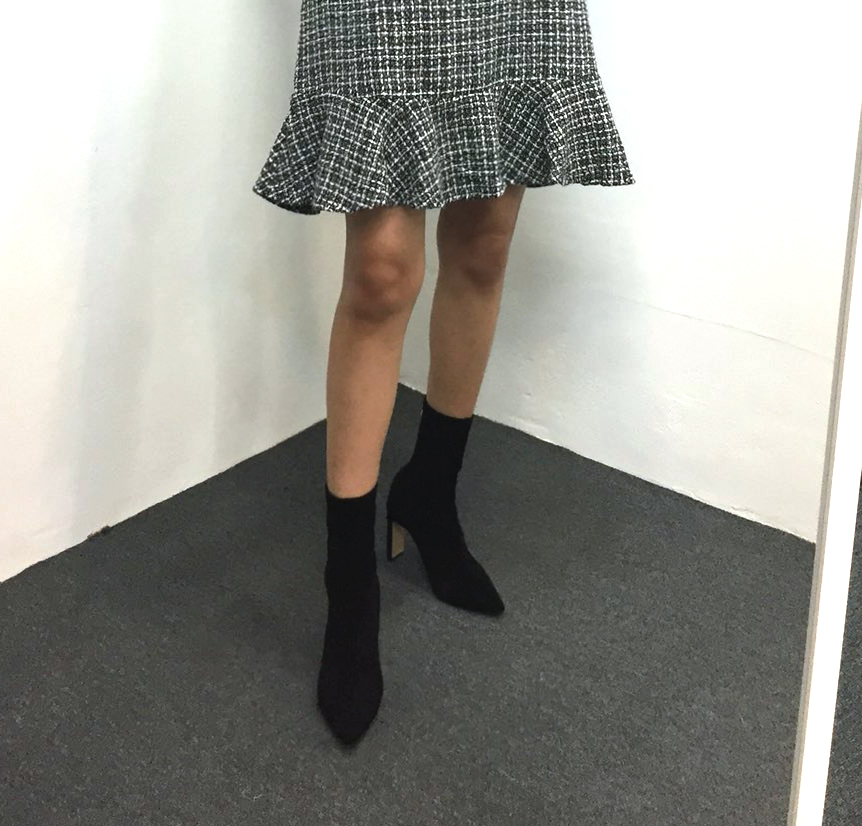 Fleur Rouge Suede Span Sax Angle Boots 9cm Ankle 2