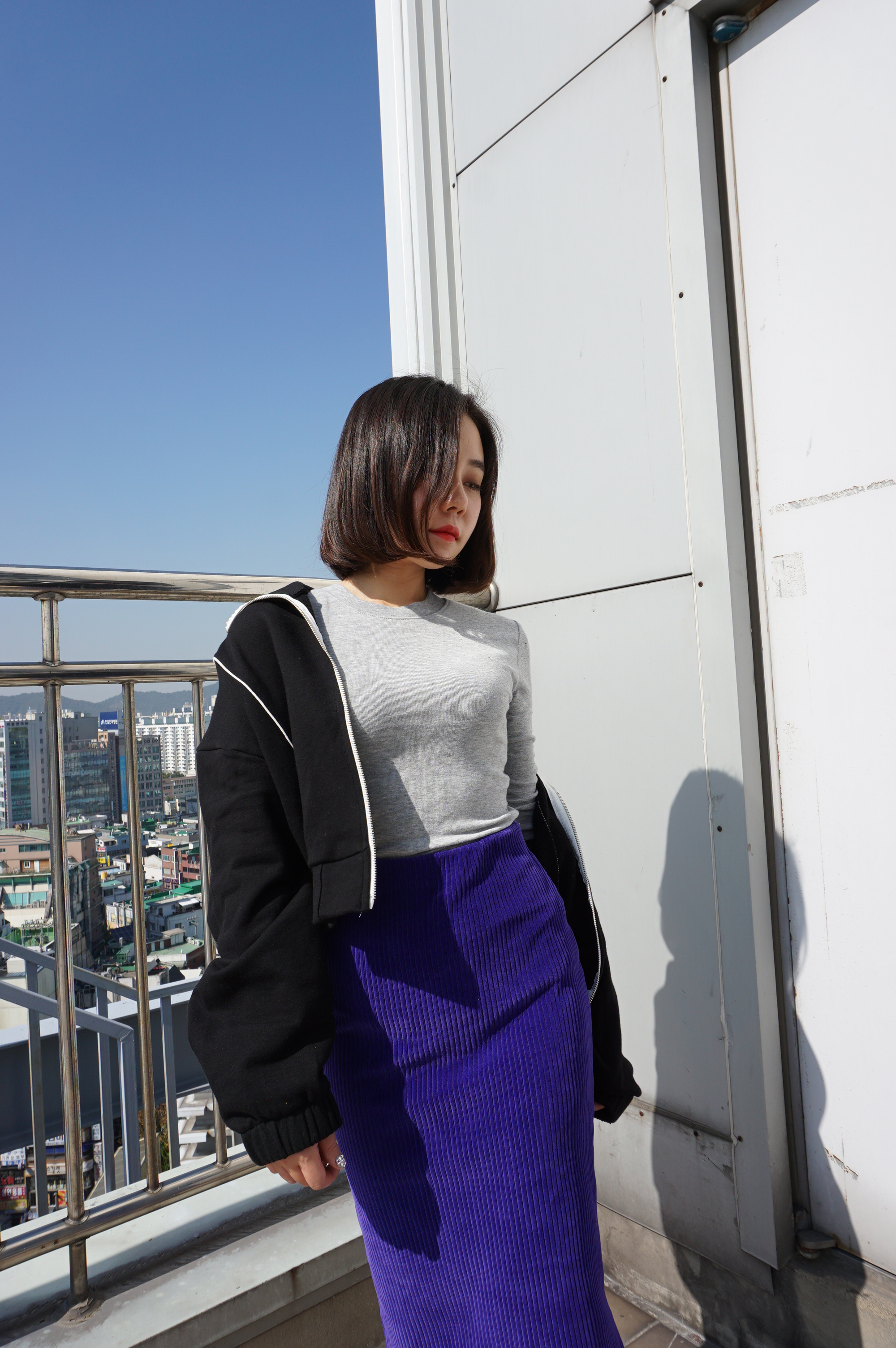 Velvet Corrugated H Line Long Skirt Unique Bending