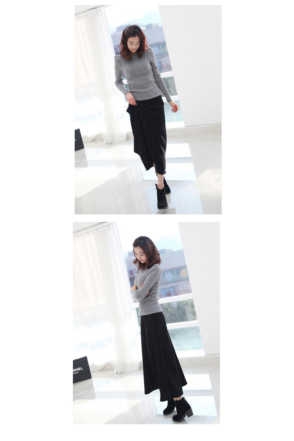 Brushed flared skirt Madeleine A line Winter long 