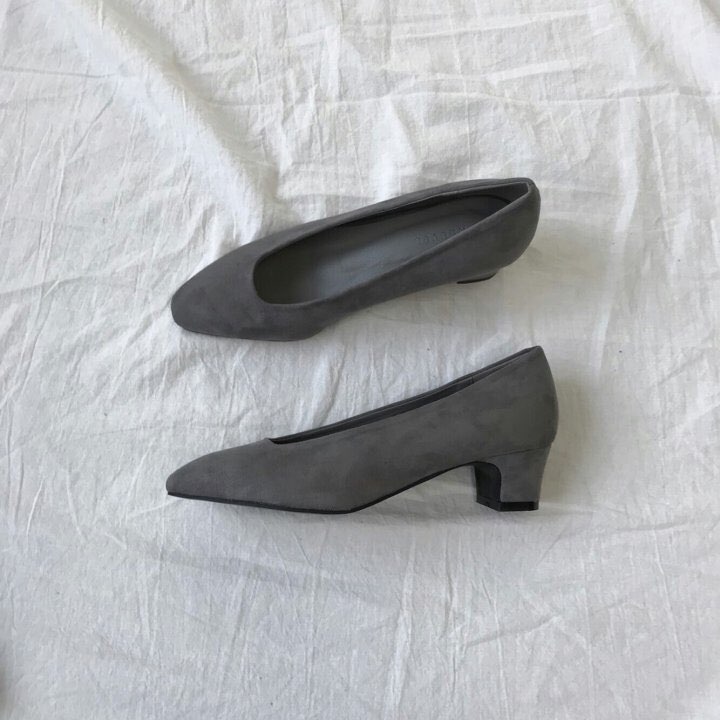 Retro Mood Tongue Middle Heel Pumps 5cm Shoes Keat