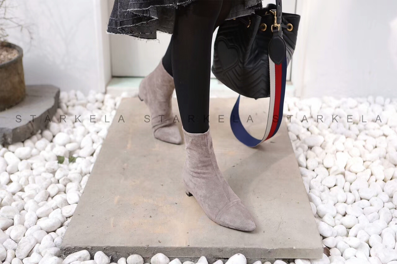 Basic Stiletto Knit Angle Boots 30s Women's Fas