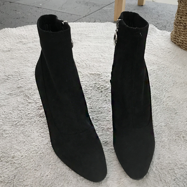 Suede Stiletto Zipper Socks Angle Boots Heel 10CM 