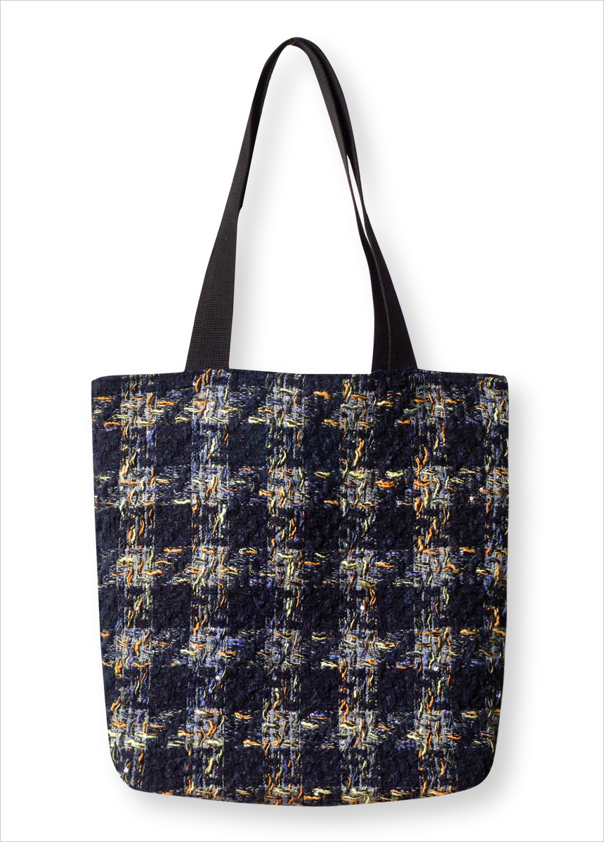 Navy Tweed Check Eco Bag Unusual Shoulder Bag Clot
