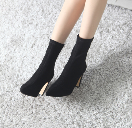 Fleur Rouge Suede Span Sax Angle Boots 9cm Ankle 2