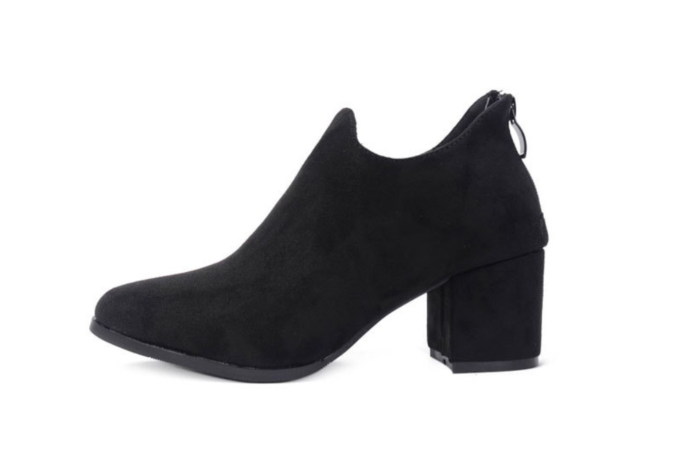 SB39_ imported brown black suede angle boots, 5.5 