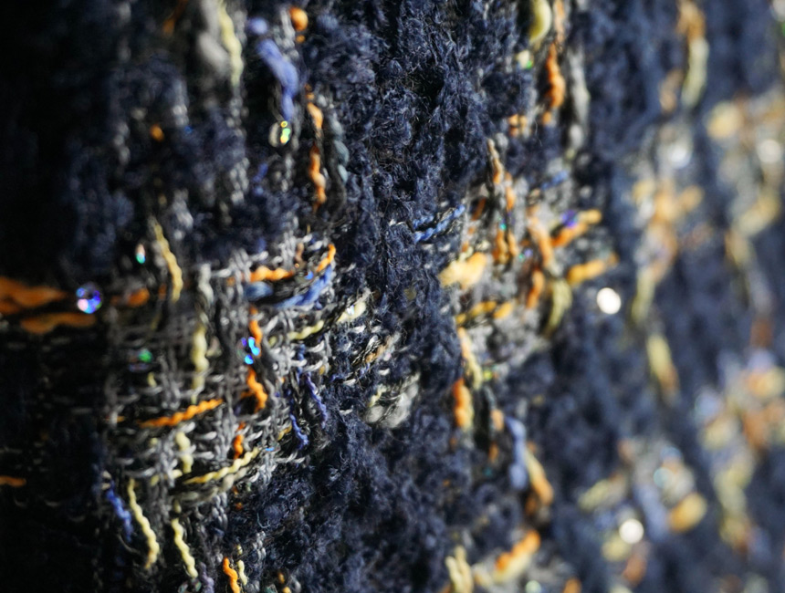 Navy Tweed Check Eco Bag Unusual Shoulder Bag Clot