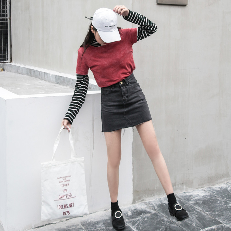 Denim Skirt Wrap Skirt Vintage Denim Shirt Women A