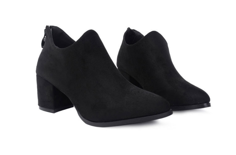 SB39_ imported brown black suede angle boots, 5.5 