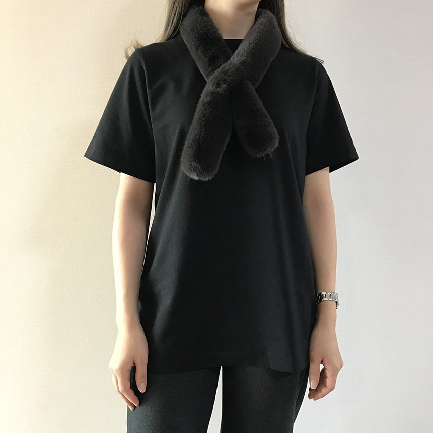 Petit mink fake fur shawl 6color Soft fluffy muffl