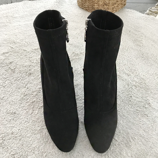 Suede Stiletto Zipper Socks Angle Boots Heel 10CM 