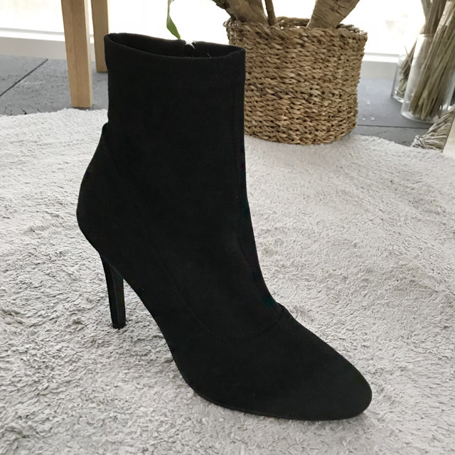 Suede Stiletto Zipper Socks Angle Boots Heel 10CM 