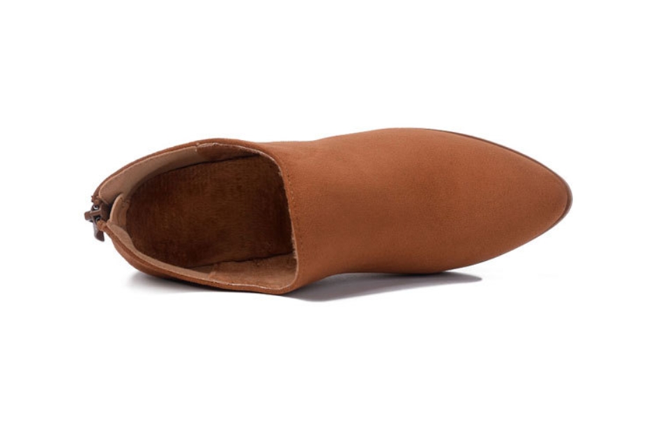 SB39_ imported brown black suede angle boots, 5.5 