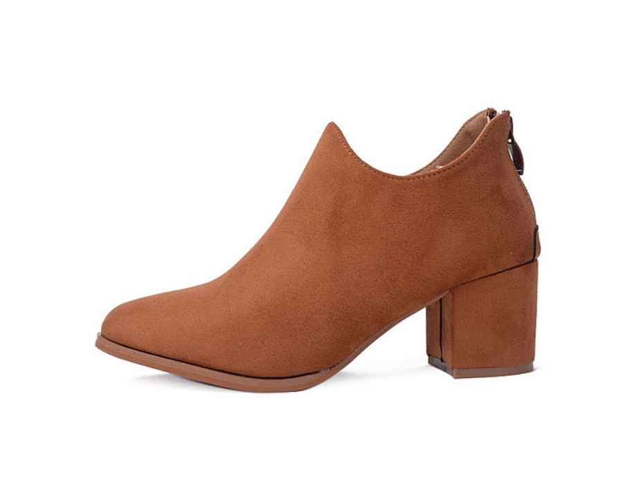 SB39_ imported brown black suede angle boots, 5.5 