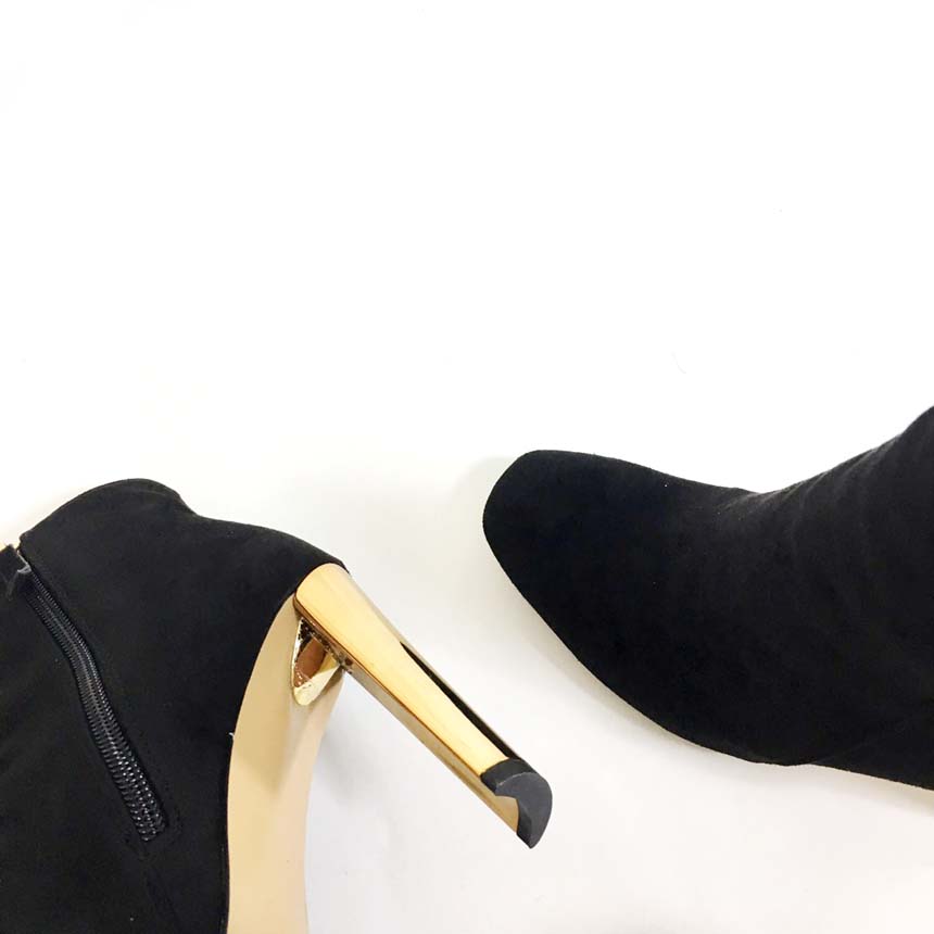 Gold Sheep Angle Boots Leather Suede Women's An