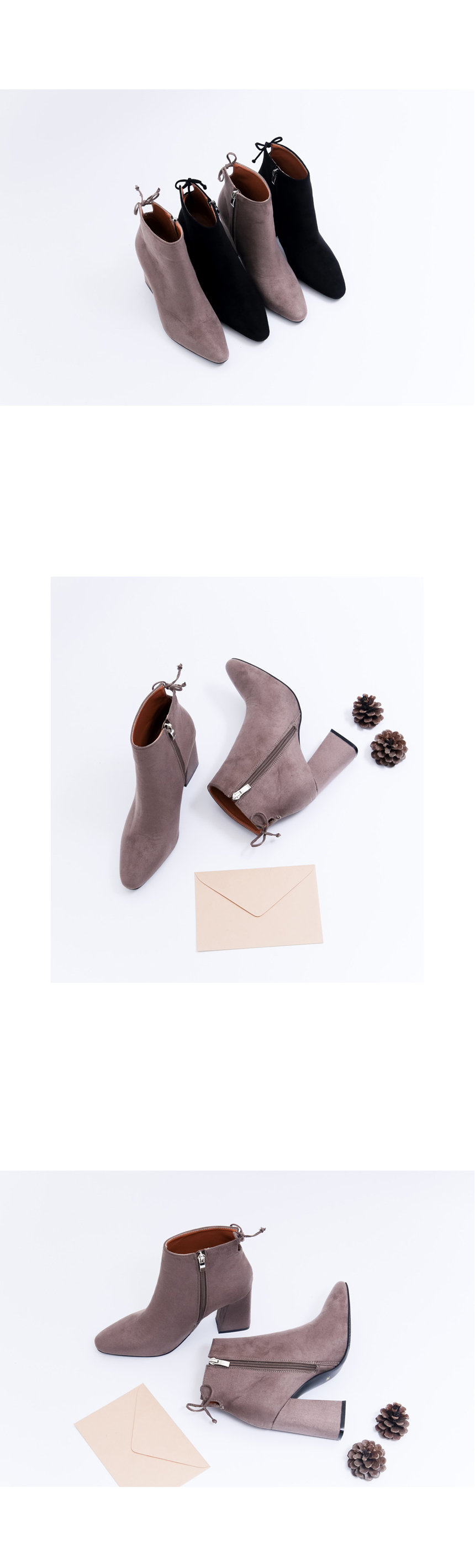 Suede Ankle Boots Heel Women's Tongue Angle Fee