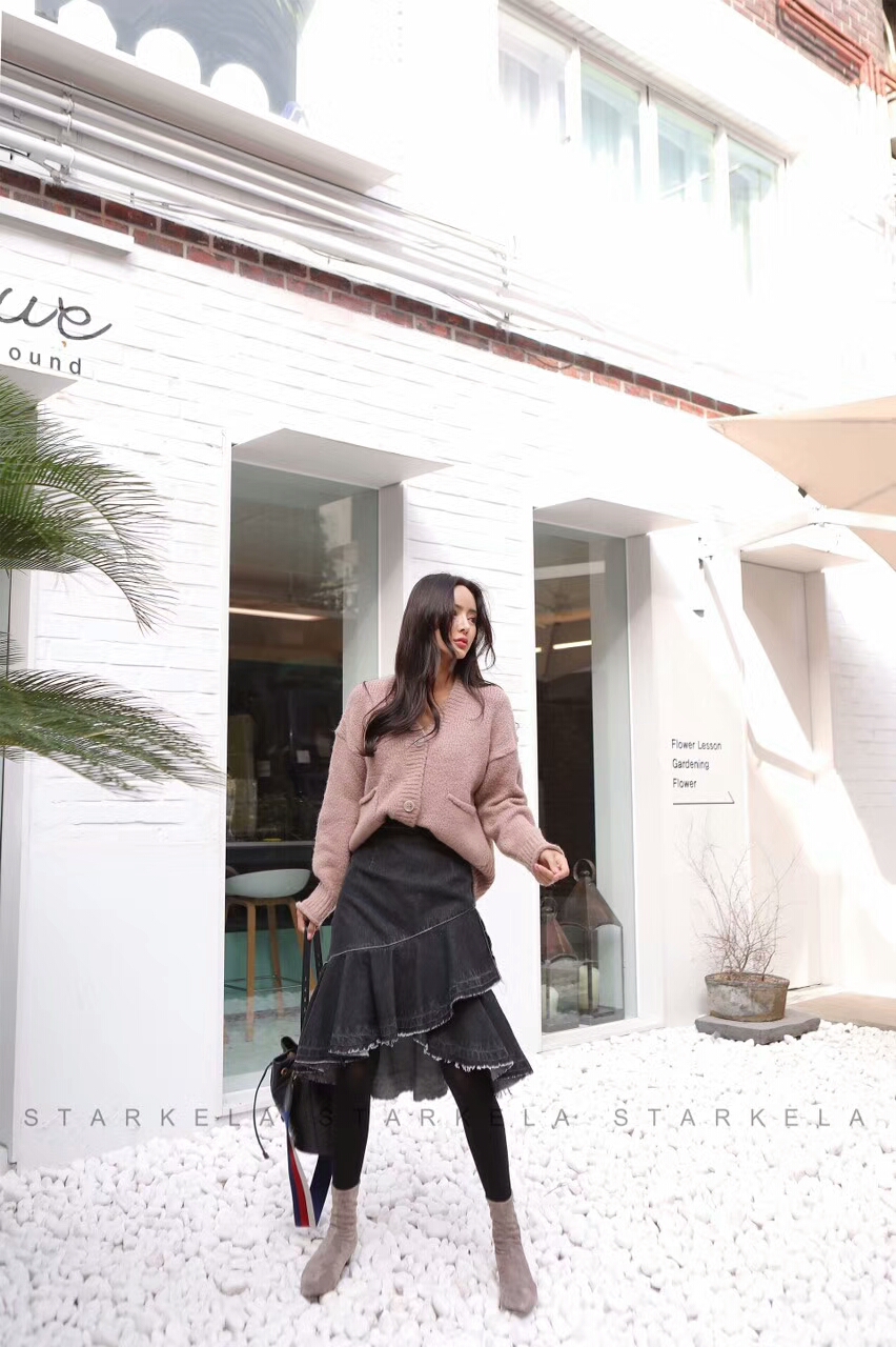 Basic Stiletto Knit Angle Boots 30s Women's Fas