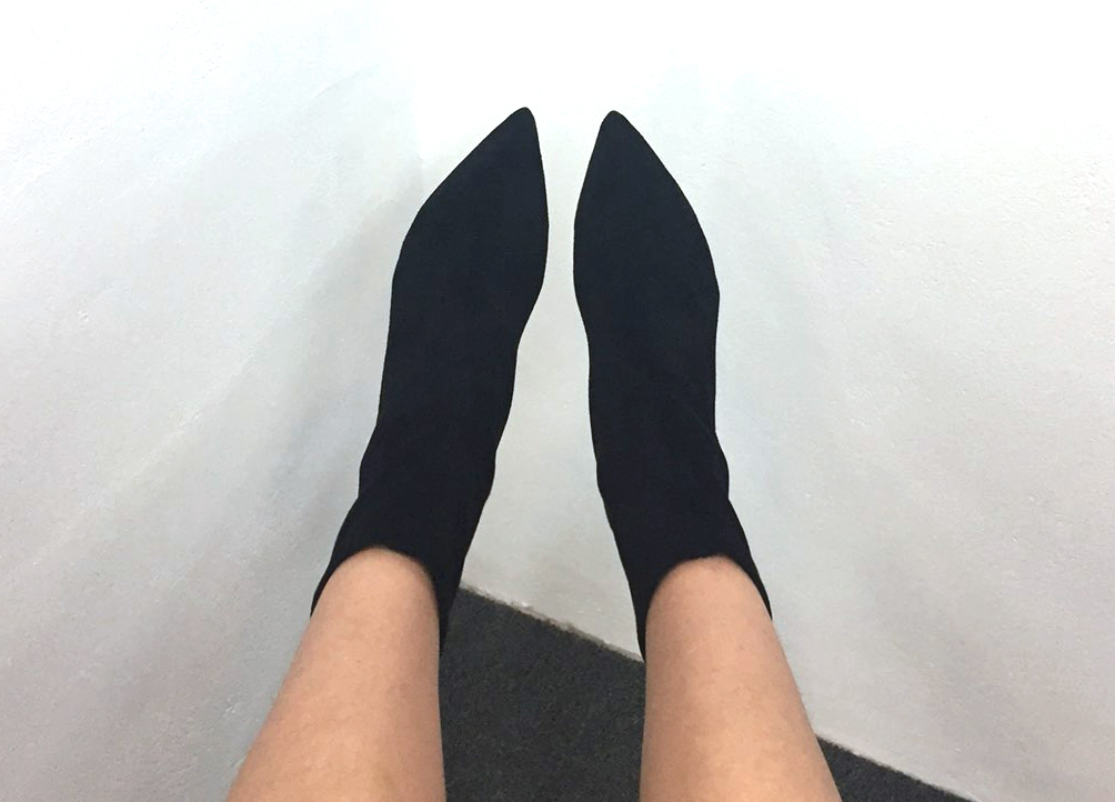 Fleur Rouge Suede Span Sax Angle Boots 9cm Ankle 2