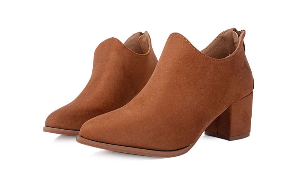 SB39_ imported brown black suede angle boots, 5.5 