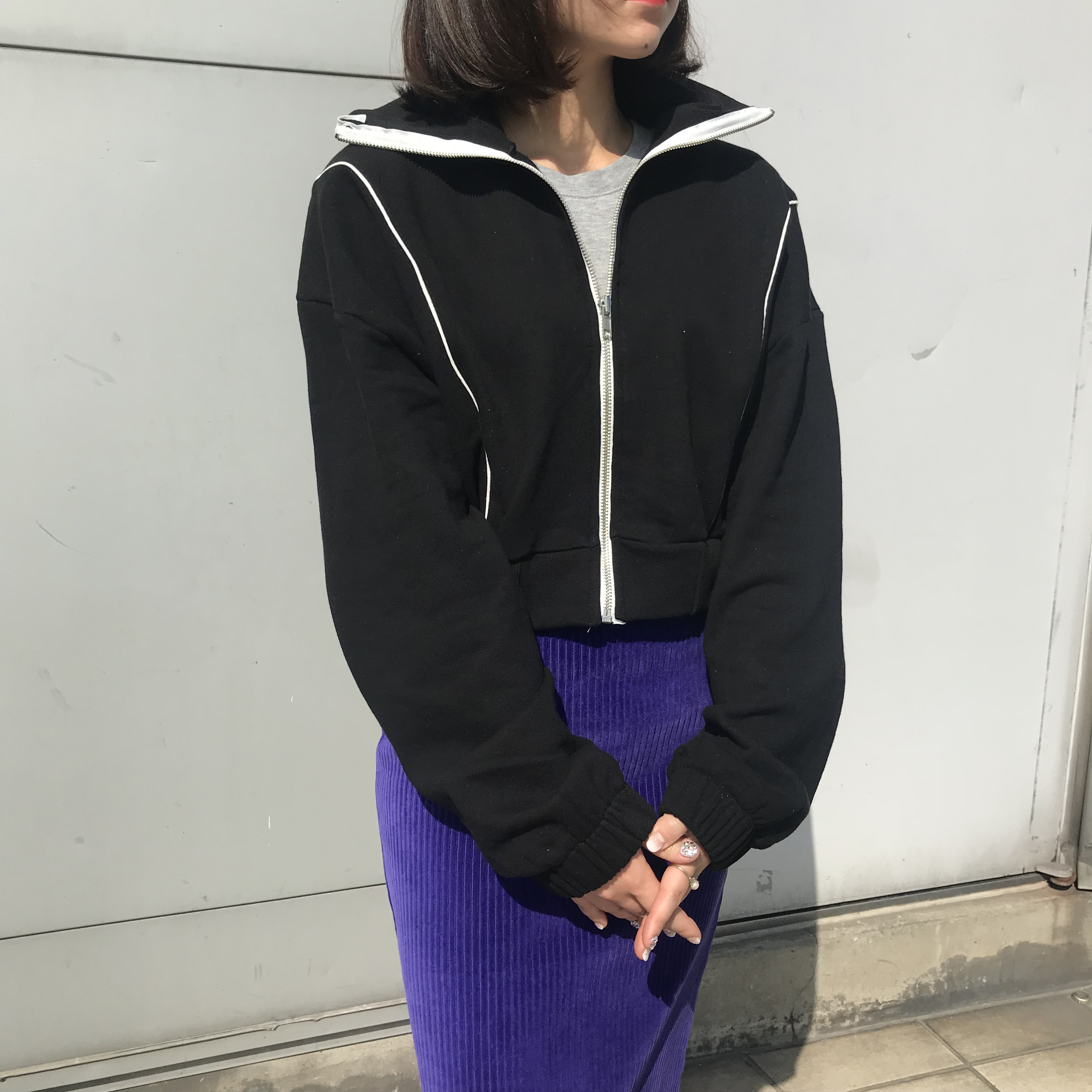 Velvet Corrugated H Line Long Skirt Unique Bending